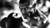 Boxing portrait wallpaper design file showing detailed monochrome pattern and sharp contrasts