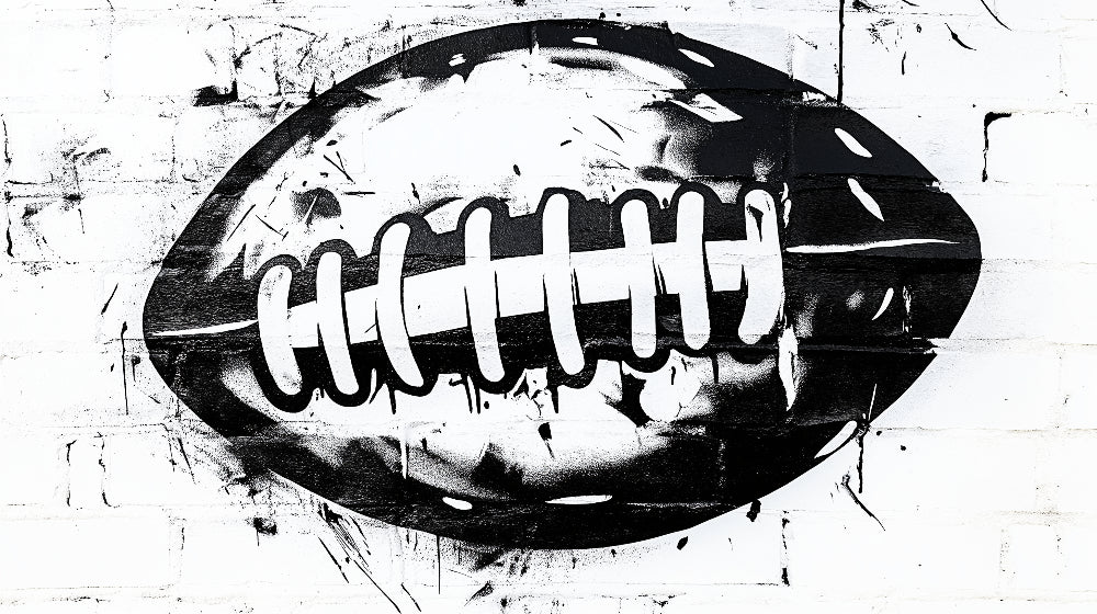 Black and white football wallpaper design file showing dynamic brushstrokes and artistic details