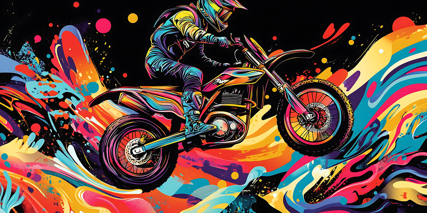 Colorful motorcycle graffiti art design file showing detailed street art pattern and vibrant colors