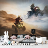Sports action wallpaper bringing adventure feel to home office space