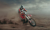 Motocross racing design file showing detailed action scene with dramatic sky effects