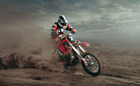 Motocross racing design file showing detailed action scene with dramatic sky effects