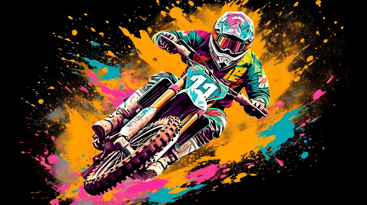 Motocross graffiti wallpaper design file showing detailed urban art pattern and dynamic sports action