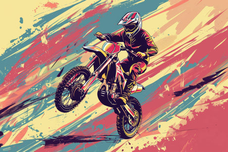 Motocross racing design file showing vibrant color pattern and dynamic movement