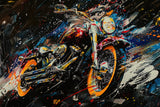 Motorcycle splash art wallpaper design file showing vibrant color palette and detailed pattern