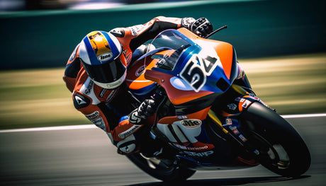 Racing motorcycle wallpaper design file showing high-detail pattern and rich color palette