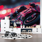 Racing Wall Mural creating atmosphere in industrial style loft space