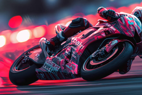 Racing Motorcycle Wallpaper design file showing vibrant neon pattern and high-speed motion effects