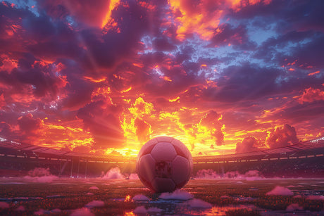 Football stadium sunset design file showing complete pattern and rich color detail