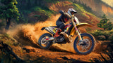 Motocross wallpaper design file showing detailed pattern with racing action and golden dust effects
