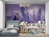 Motocross wall mural in a minimalist room showing scale and impact