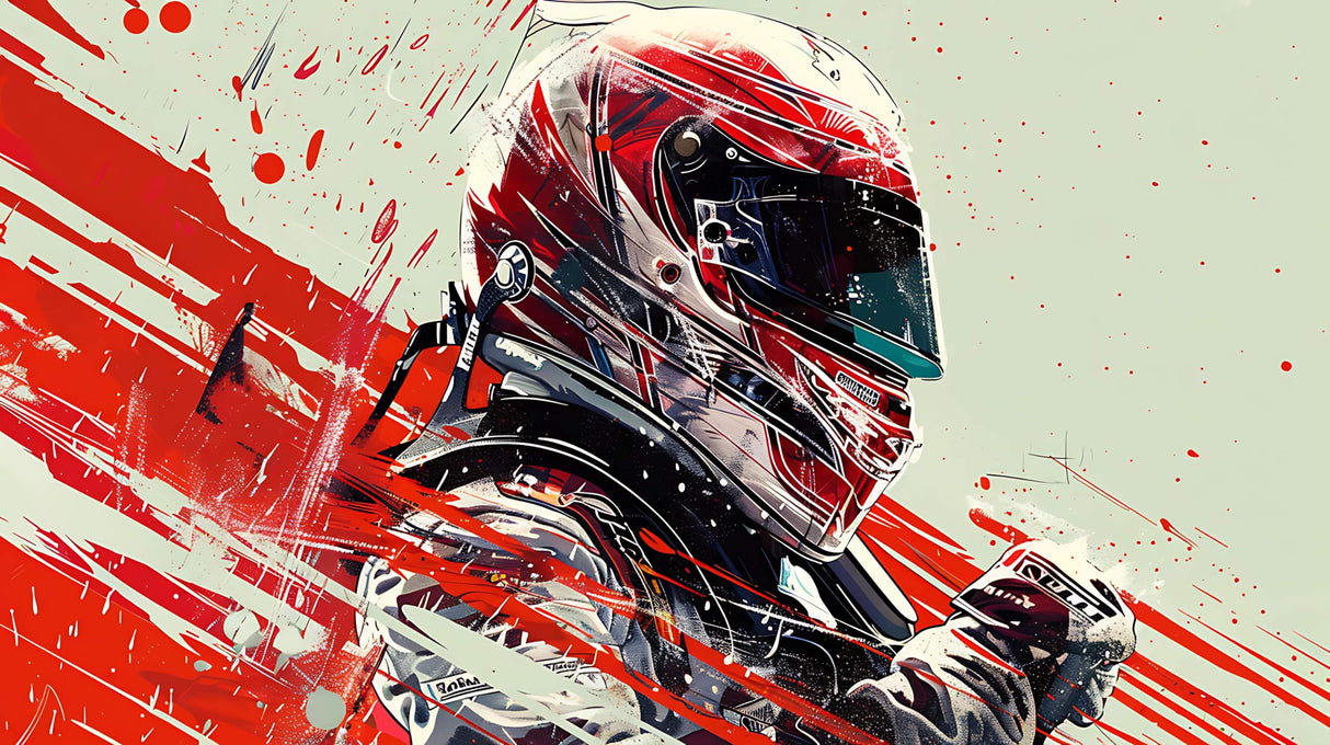 Racing helmet wallpaper design file showing detailed pattern and rich color palette