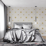 Celestial wall mural bringing elegance to a sophisticated dining room setting