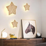 Star Wall Light  Natural Wood LED Design - Detailed view