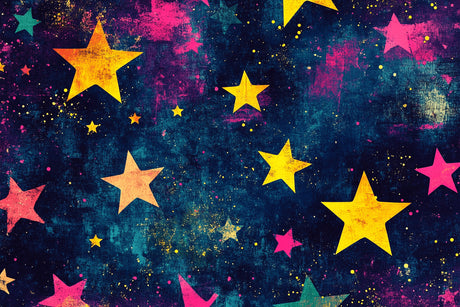 Stars and galaxy pattern design file showing intricate details of golden stars and colorful nebulas