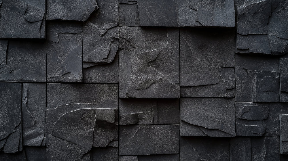 Black slate stone texture wallpaper design file showing detailed 3D effect pattern