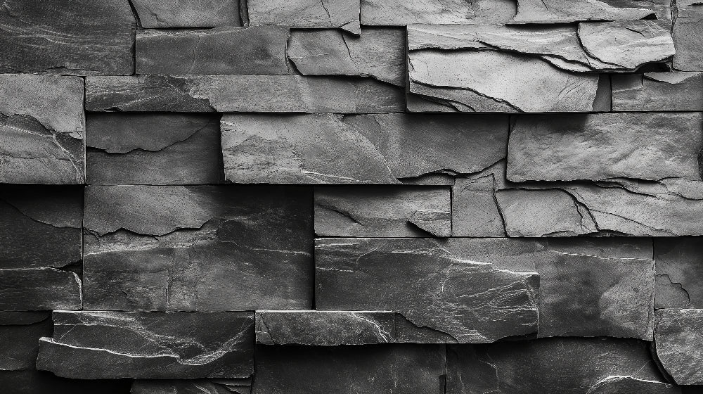 Stone effect wallpaper design file showing detailed black slate texture pattern