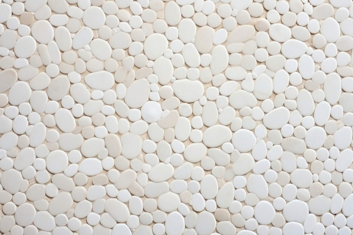 White pebble pattern design file showing intricate 3D stone texture details