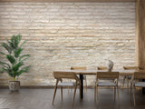 Textured brick wallpaper adding character to home office space