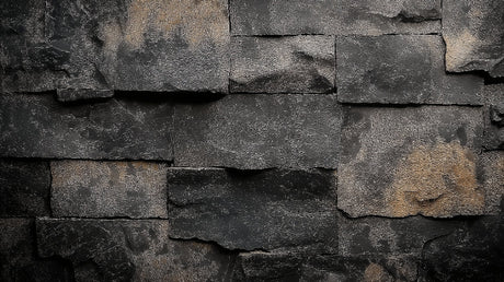 Black textured stone wallpaper design file showing detailed slate pattern and surface variations