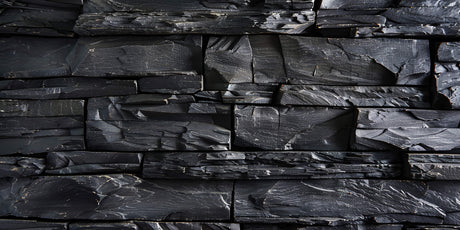 Black slate stone wallpaper design file showing textural details and natural pattern