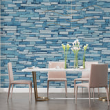 Stone effect wall mural in stylish hallway with natural lighting