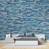 Modern brick pattern wallpaper in contemporary apartment entrance
