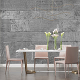 Stone effect wallpaper showcased in stylish home office space