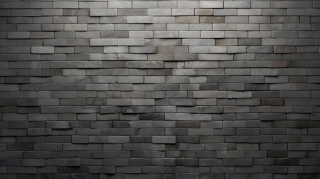 Grey brick effect wallpaper creating depth in modern office space