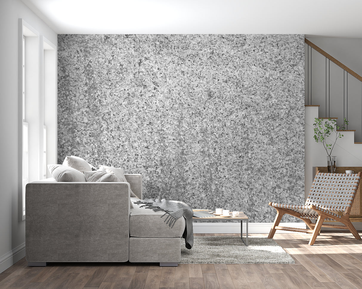 Granite texture wall mural adding sophistication to a contemporary dining space