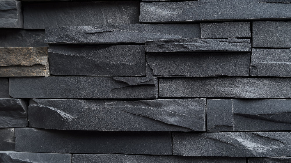 Stone wall mural design file showing detailed slate texture and natural shadows