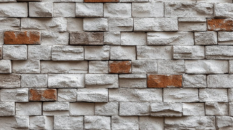 Grey and terracotta stone brick wallpaper design file showing detailed texture and pattern
