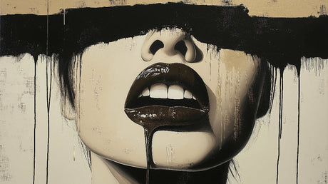 Black and beige dripping paint design file showing detailed street art pattern and texture