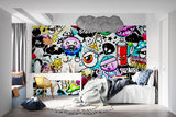 Urban graffiti mural adding character to modern retail space