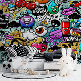 Graffiti wall mural bringing urban style to creative office space