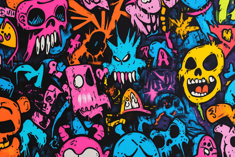 Colorful graffiti skull design file showing detailed street art pattern and vibrant color scheme