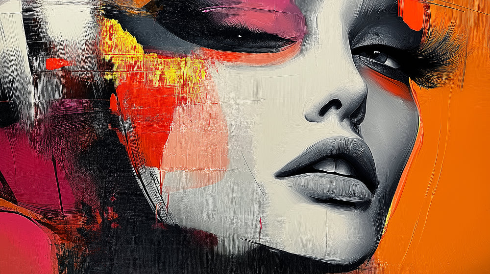 Contemporary street art portrait design file showing vibrant color detail and artistic brushstrokes