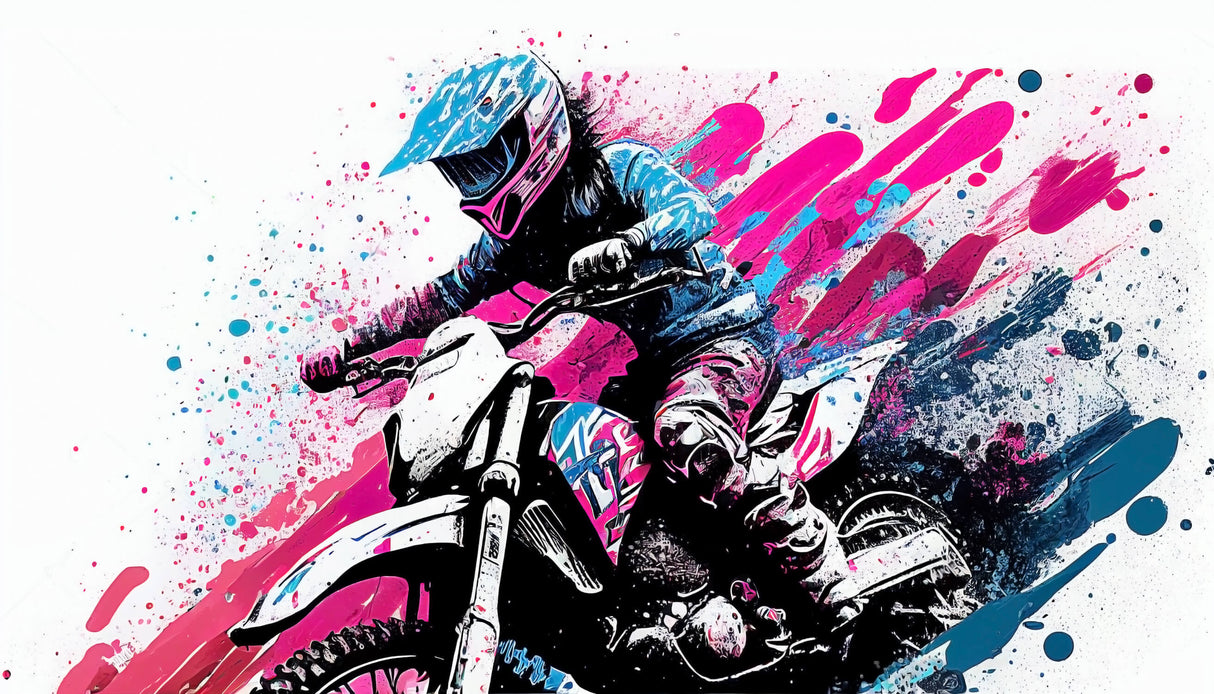 Street art motocross design file showing detailed graffiti pattern and color splashes