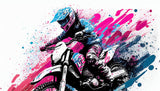 Street art motocross design file showing detailed graffiti pattern and color splashes