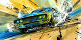 Street art racing car wallpaper design file showing vibrant colors and dynamic pattern details