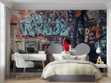 Street art mural adding edge to home music studio