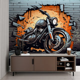 Street art wall mural bringing energy to contemporary basement hangout space