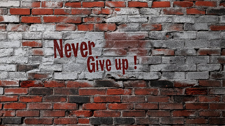 Urban brick wall mural design file showing detailed texture and motivational message