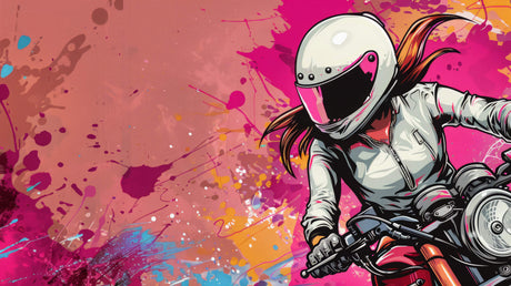 Street art motorcycle design file showing detailed pink splash pattern and urban elements