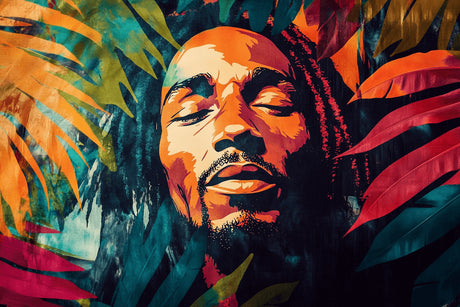 Street art portrait design file with tropical elements and urban style