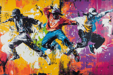 Street art graffiti design file showing vibrant color pattern and urban dance elements