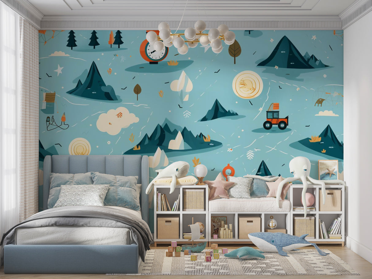 Urban art wallpaper bringing street style to modern office meeting room