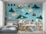 Urban art wallpaper bringing street style to modern office meeting room