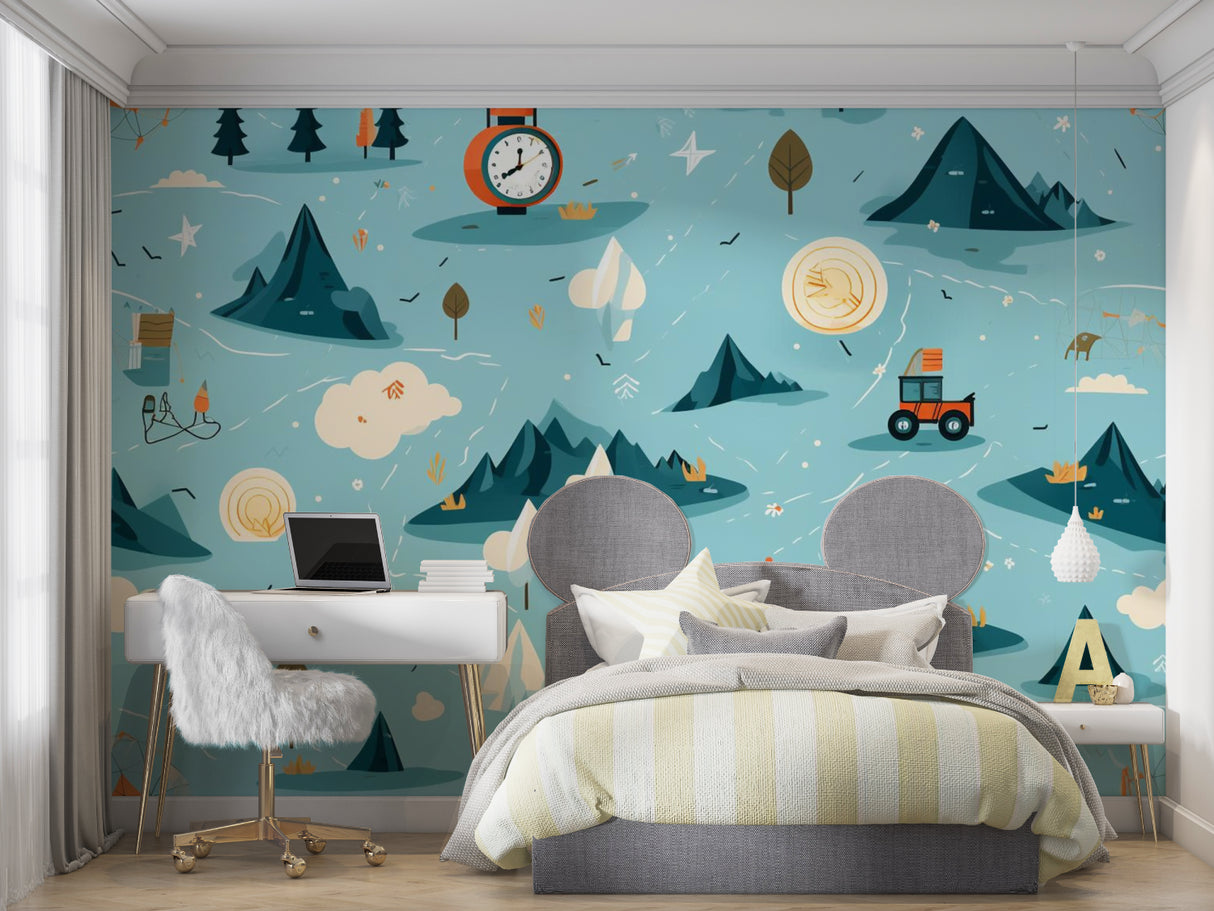 Street art galaxy mural making statement in urban coffee shop setting