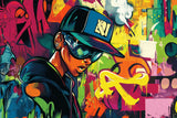 Street art wallpaper design file showing detailed urban graffiti pattern and vibrant color scheme